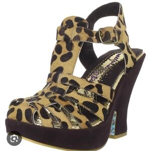 Irregular Choice Leopard Print Platform Heel Sandals - Women 8.5
